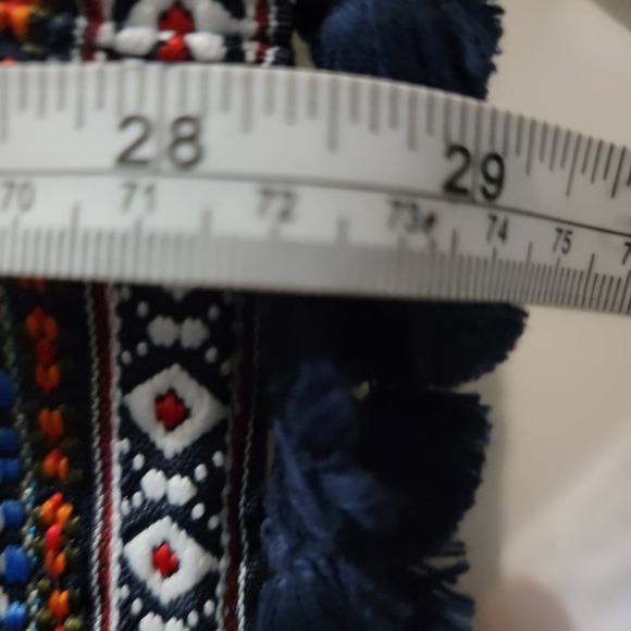 Eloquii wide leg high rise‎ jeans boho hippie fringe embroidery sz 16 - Picture 2 of 8